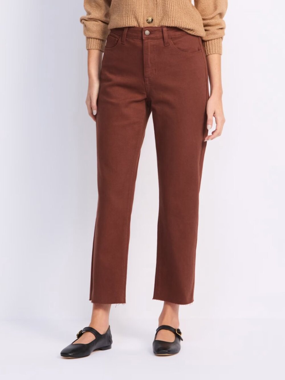 JUST USA Burgundy Red Phillip Slim Straight Cropped Jeans Size 30/10